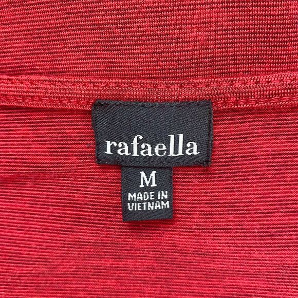 Rafaella Red Ruffle Front V-Neck Lightweight Blouse - Size Medium - Picture 4 of 4